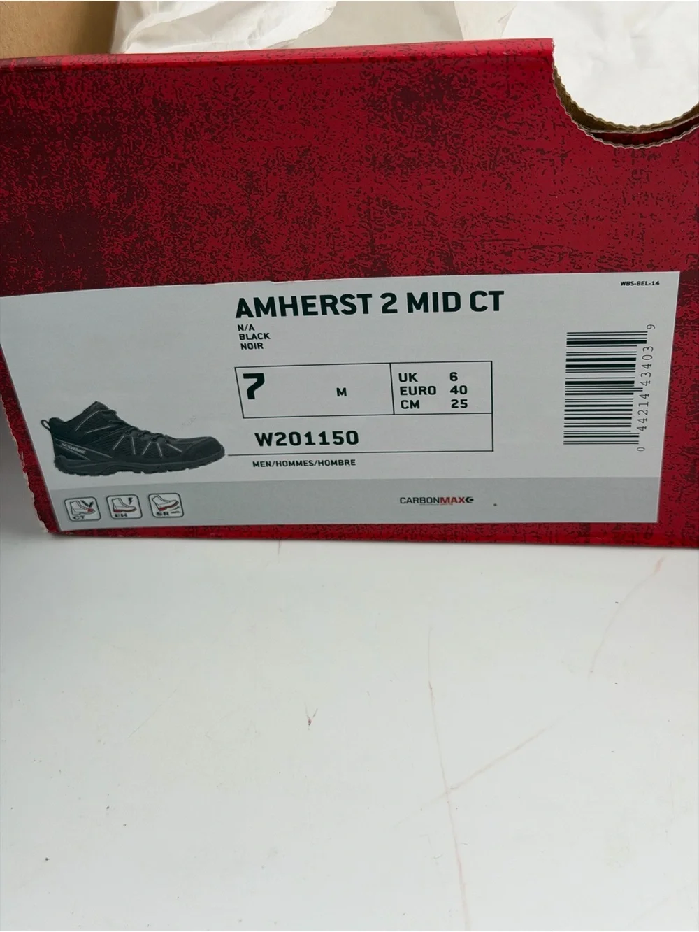 Wolverine Men’s Amherst II -SZ 7- Black CarbonMax Composite Toe Work Boots